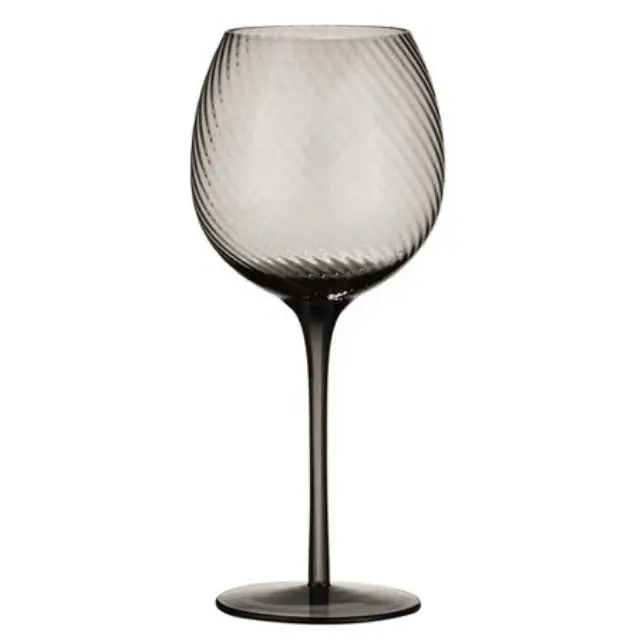 Ladelle Ποτήρι Κρασιού 500ml Ανθρακί Katrina Pewter Γυάλινο