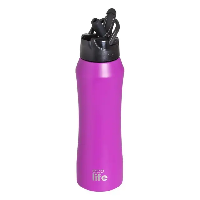 Μεταλλικό Μπουκάλι Ecolife Pink Thermos 550ml | Εσωτερικό Καλαμάκι / 33-BO-3060 (Ecolife)