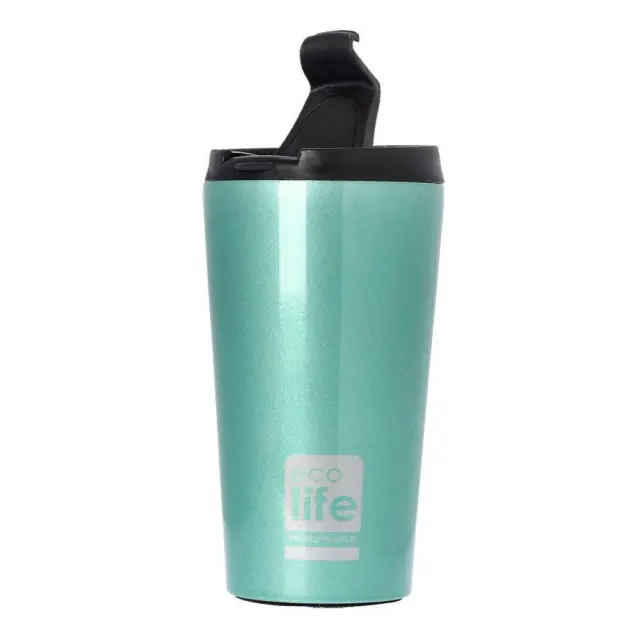 Ecolife® -Coffee Cup Ποτήρι Θερμός- Τιρκουάζ Xρώμα 0.37lt.