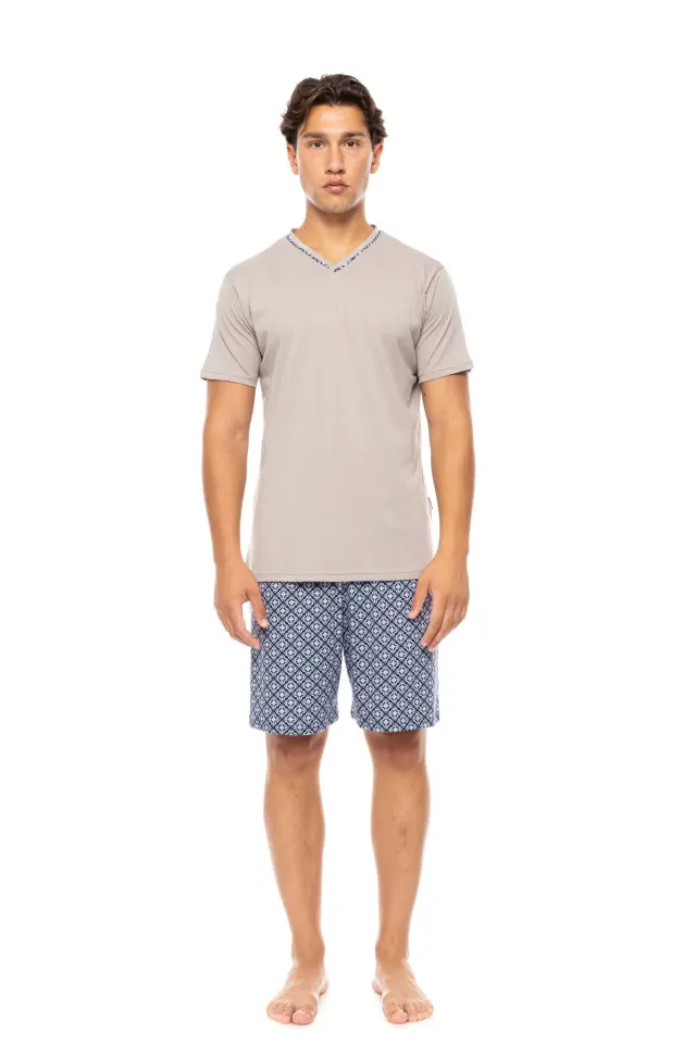 S-M561 - Yacht Blue - PYJAMA V NAVY BOTANY