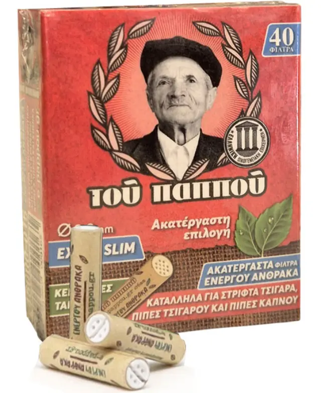 Του Παππού Φιλτράκια (46000-016) - Ενεργού Ανθρακα Μακρύ 26mm Extra Slim - 6mm