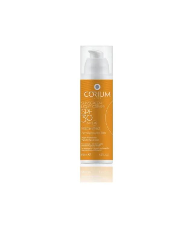 Corium Line Sunscreen Light Cream Matte Effect Αντηλιακή Κρέμα Προσώπου SPF30 50ml