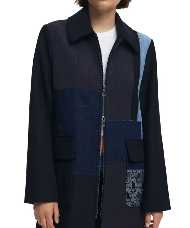 Desigual - Γυναικείο Παλτό Straight Patchwork 25WWEW46-2000 Μαύρο 3