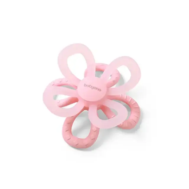 BabyOno Μασητικό από Μαλακή Σιλικόνη Pink Flower