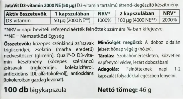 JutaVit Vitamin D3 2000 IU (50 mcg) 2