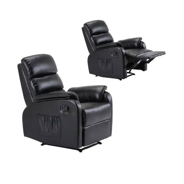 Πολυθρόνα COMFORT RELAX PU Μαύρο 79x97x101cm