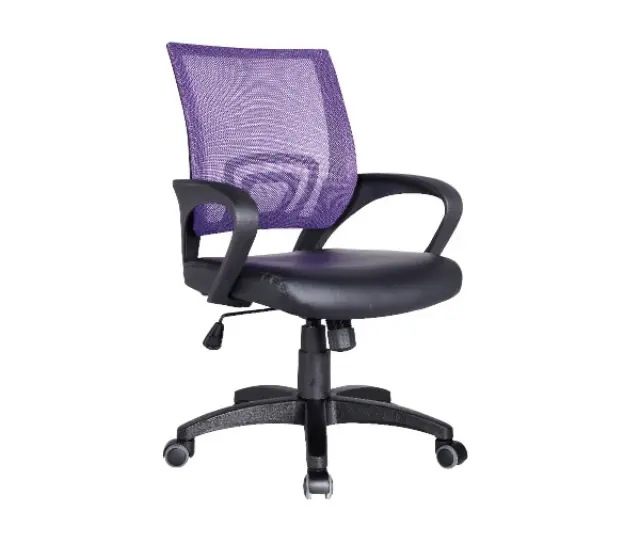 Πολυθρόνα BF2101 Mesh/PU Μαύρο/Μωβ 54x56x91/101cm