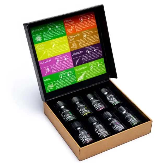 Aromatherapy Gift Set Live Well Pure Essential Oil – Σετ με 8 Αιθέρια Έλαια 10ml