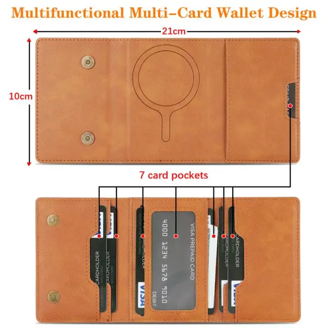 RFID MagSafe Πορτοφόλι Δερματίνης για Κάρτες-OEM 2