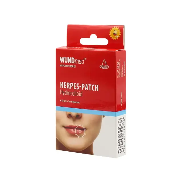 WUNDmed Herpes Patch Υδροκολλοειδή Διάφανα Επιθέματα Για Τον Επιχείλιο Έρπη 15x15mm 6 Τμχ