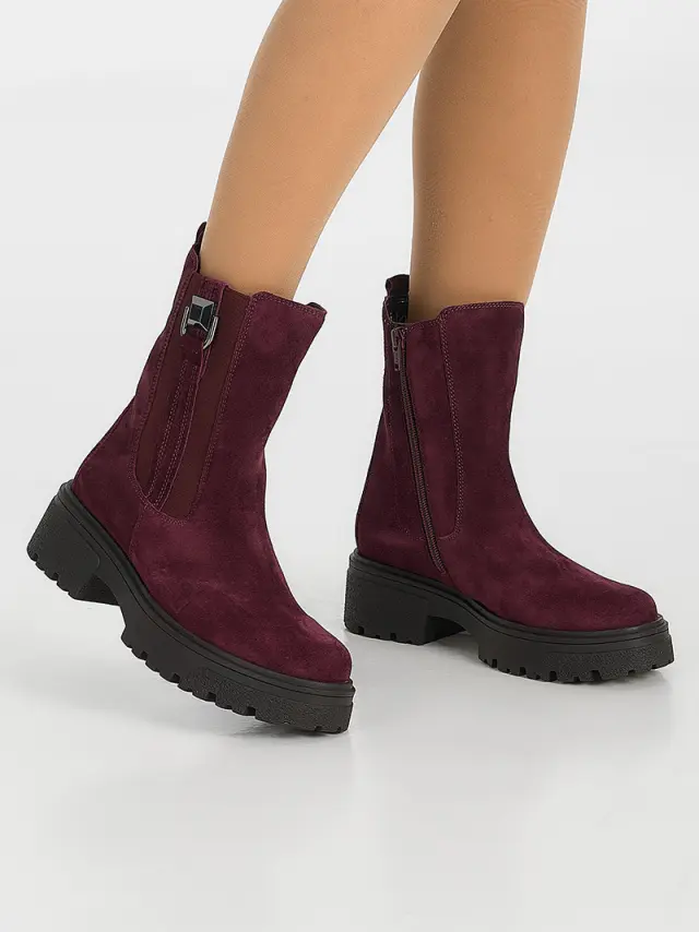 Gabor Μποτάκια Γυναικείο δέρμα Nubuck Μπορντώ GAB/71764 15-MULBERRY 2