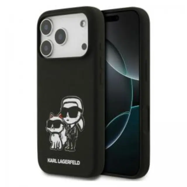 Θήκη Σιλικόνης Karl Lagerfeld Apple iPhone 18 Pro/ 17 Pro Sketch & Logo Karl & Choupette Μαύρο N68998 3