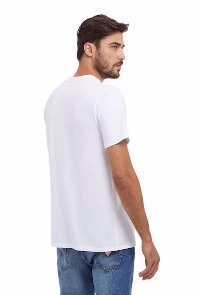 Guess Ανδρικό T-shirt Κοντομάνικο Λευκό Άσπρο - XL 2
