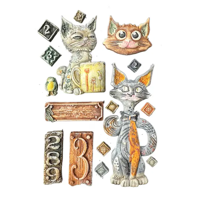 Καλούπι σιλικόνης A5, 15×21cm, Stamperia, Furry Friends, Cats 2