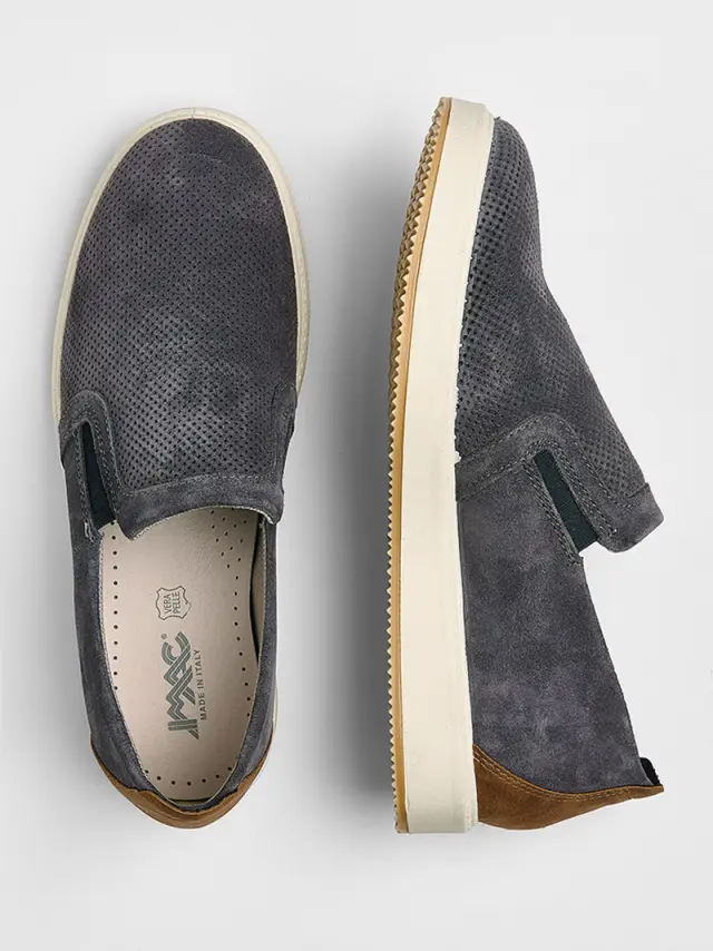 Imac Μοκασίνια-Loafers Ανδρικό δέρμα Nubuck Μπλέ IMA/752400 JEANS 3