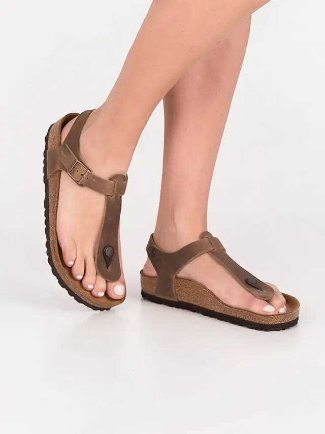 Birkenstock Πέδιλα Γυναικείο δέρμα Oiled Μπεζ BIR/KAIRO 1014805 TABACCO 2