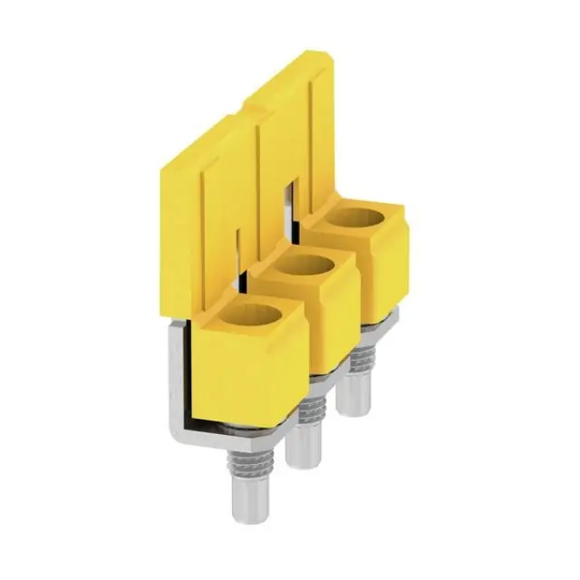 Cross-connector (terminal), when screwed in, yellow, 63 A, Number of poles: 3, Pitch in mm (P): 9.90, Insulated: Yes, Width: 7.55 mm