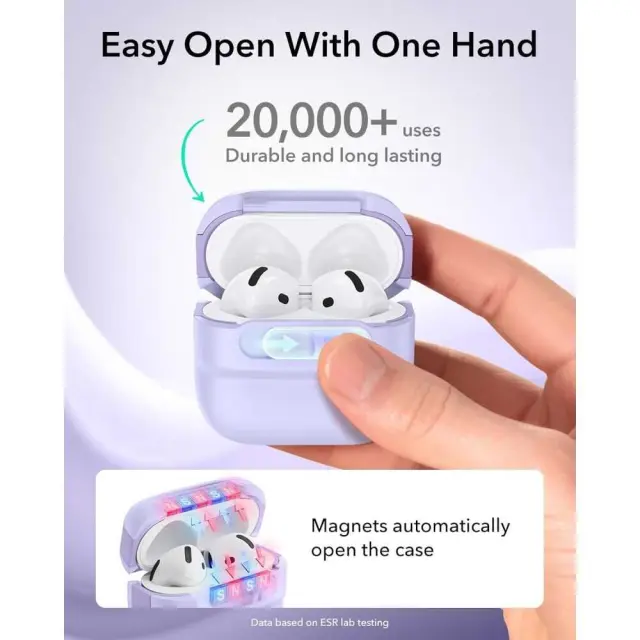 Esr Pulse Halolock Magsafe Apple Airpods 4 / 5 Lavender 2