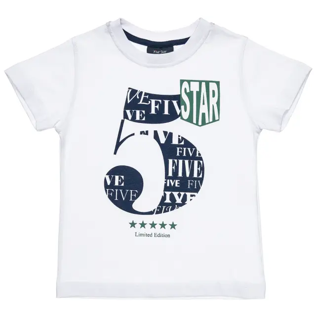 Σετ Five Star μπλούζα με τύπωμα και βερμούδα 3