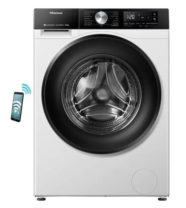 Hisense WD3S8043BW3 Πλυντήριο-Στεγνωτήριο Ρούχων 8kg/5kg Ατμού 1400 Στροφές με Wi-Fi