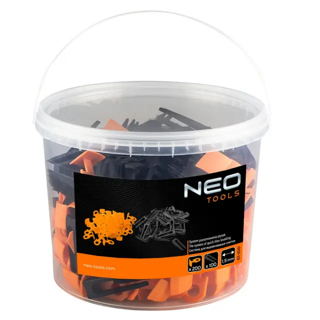 Σύστημα Ισοπέδωσης Πλακιδίων Neo Tools (100 + 200 1.5mm) 2