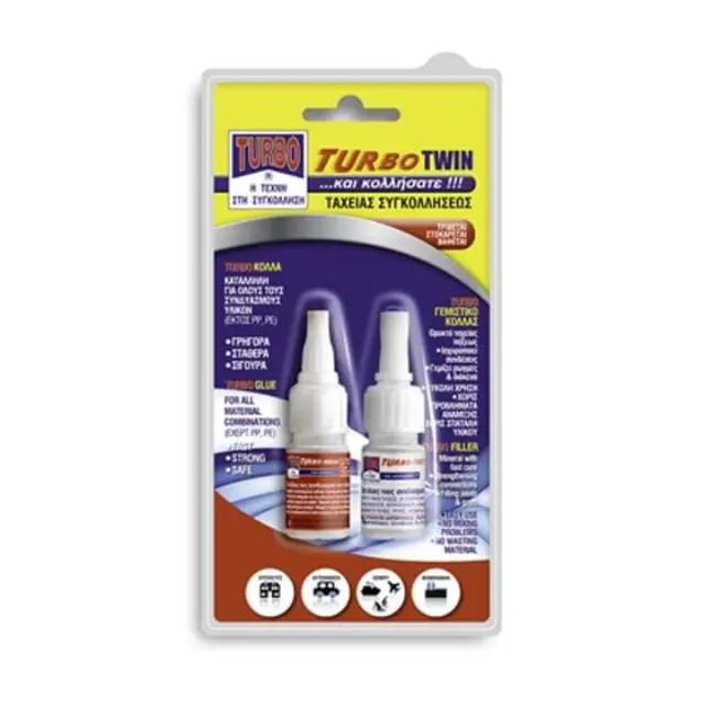 Turbo Twin - 10gr & Γεμιστικό 15gr Κόλλα Ταχείας Συγκολλήσης (500311015)