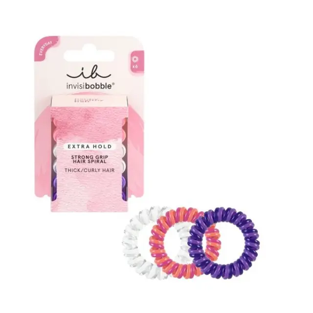 Invisibobble Extra Hold Twirl Boss Λαστιχάκια για Πυκνά/Σγουρά Μαλλιά 6τμχ
