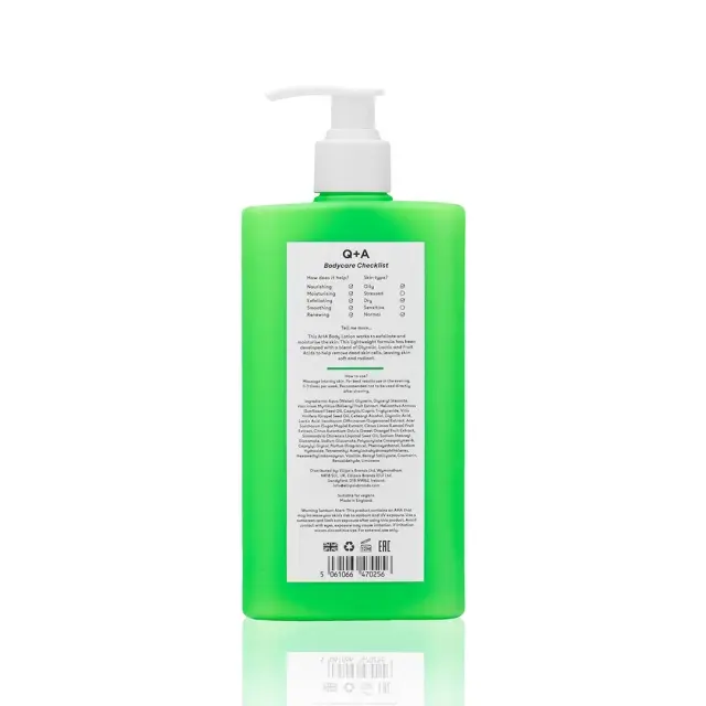 Q+A AHA Body Lotion Ελαφριά Ενυδατική Λοσιόν 250ml 2