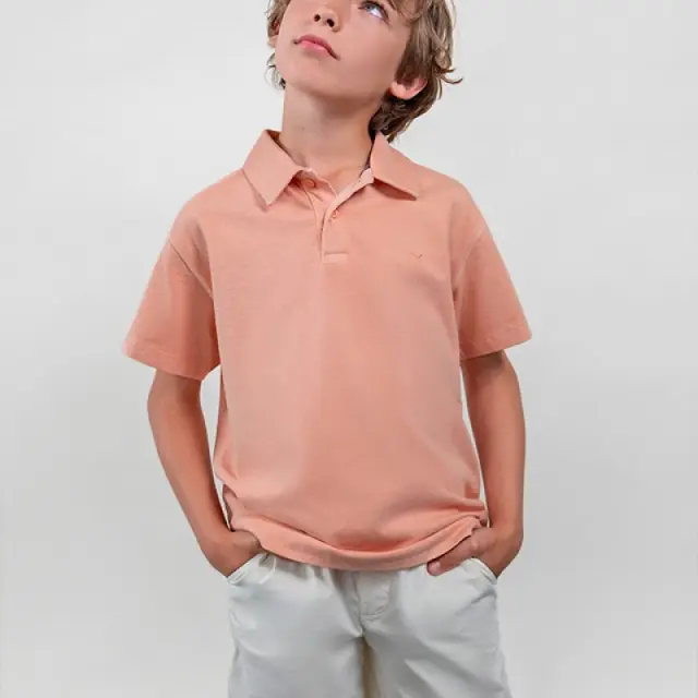 Mini 2 έως 10 ετών Πόλο overdyed κοραλί