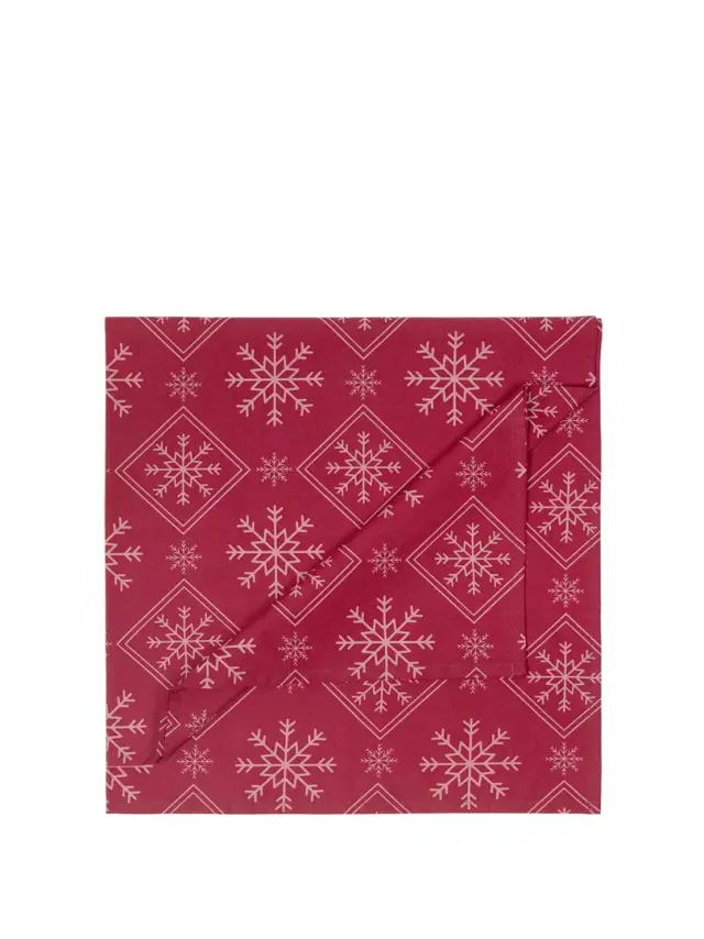 Καρέ 85x85 Nima Christmas Day Red 100% βαμβακερό