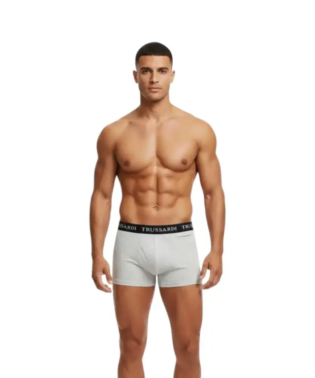 Trussardi Jeans- Ανδρικά Μποξεράκια 2Pack TRU2UTR02-16GREY Γκρι