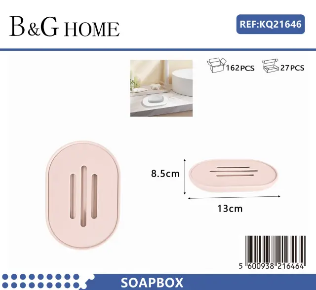 Σαπουνοθήκες μπάνιου πλαστικές - Σετ 9pcs - Light Pink - 21646 2