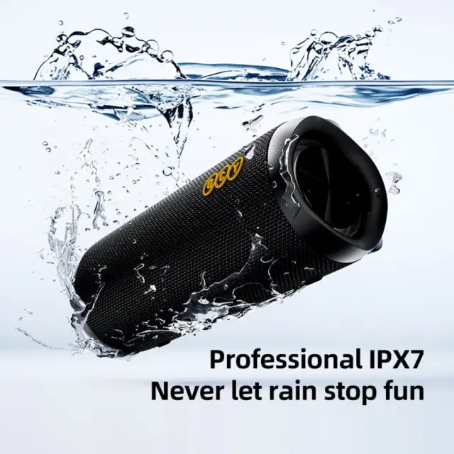 QCY Ηχειο SP7 Black – Portable Bluetooth Speaker w Stereo Sound 40W, Mic for Calls, RGB Light Show