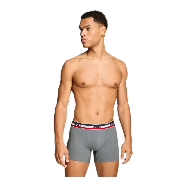 Levi's Ανδρικό Boxer Repeat SPW Logo Brief - Διπλό Πακέτο, Χρώμα Σκούρο Μπλε-Γκρι Μελανζέ 2