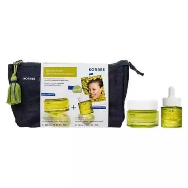 KORRES Santorini Grape Skin Perfecting Expert Duo - Poreless Κρέμα-Gel 40ml & Velvet Λάδι Προσώπου 15ml
