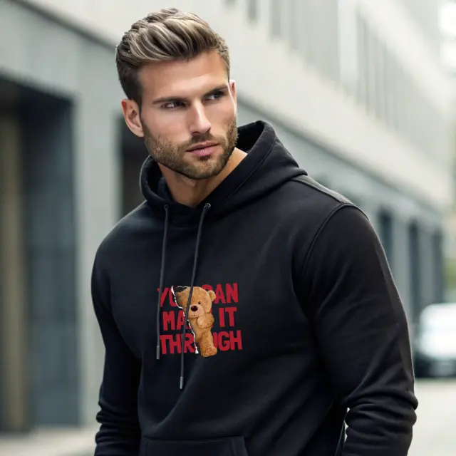 Φούτερ Noshame® Μαύρο με τύπωμα - 3025036 - XXL