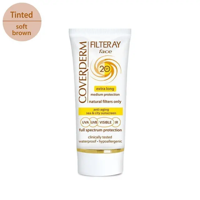 Coverderm Filteray SPF20 Αντηλιακή Κρέμα Προσώπου με Χρώμα 50ml - Soft Brown