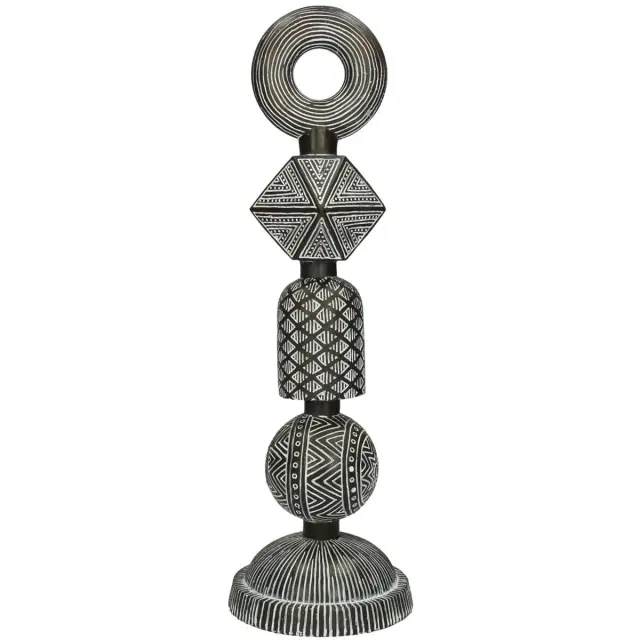 Διακοσμητικό Tribal Καφέ Polyresin 13X13X41cm