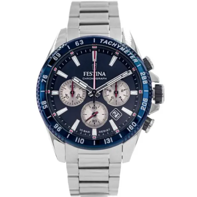 Festina Timeless, Men's Chronograph Watch, Silver Stainless Steel Bracelet F20560/2