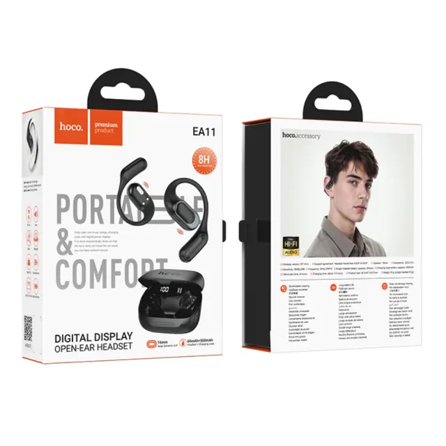 Wireless Hands Free Hoco EA11 Honey TWS v5.4 500mAh 8h Ώρες Λειτουργίας Μαύρα 2