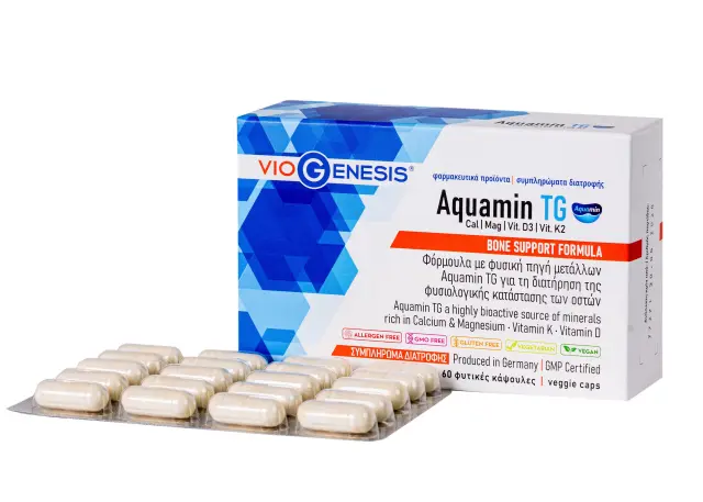Viogenesis Aquamin TG (Cal & Mag) with Vit. D3 & Vit. K2 60 Κάψουλες 2
