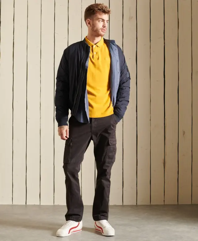 SUPERDRY VINTAGE PIQUE RELAX POLO ΜΠΛΟΥΖΑ ΑΝΔΡΙΚΗ - QLI/YELLOW YELLOW 2