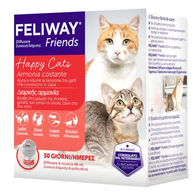 Feliway Friends Diffuser Ηλεκτρική Συσκευή & Ανταλλακτικό για το Στρες στις Γάτες 48ml