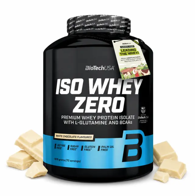 Biotech USA Iso Whey Zero Lactose Reduced Πρωτεΐνη Ορού Γάλακτος Χωρίς Γλουτένη με Γεύση Λευκή Σοκολάτα 1.816kg