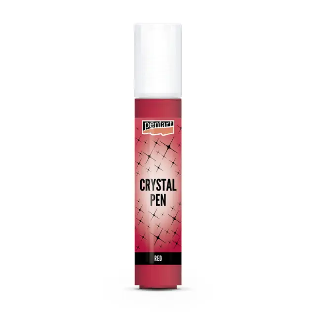 Crystal Pen (Πάστα-στυλό με γκλίτερ) Pentart, Κόκκινο, 30ml