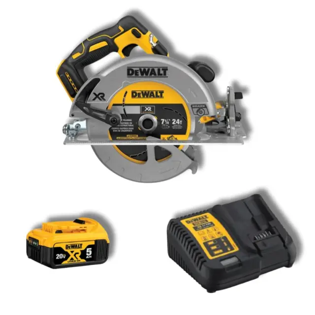 DeWalt DCS570P1 - Δισκοπρίονο Μπαταρίας Brushless 18V XR, 184mm με 1 Μπαταρία 5.0Ah (1x 5.0Ah) + Φορτιστή + Βαλίτσα