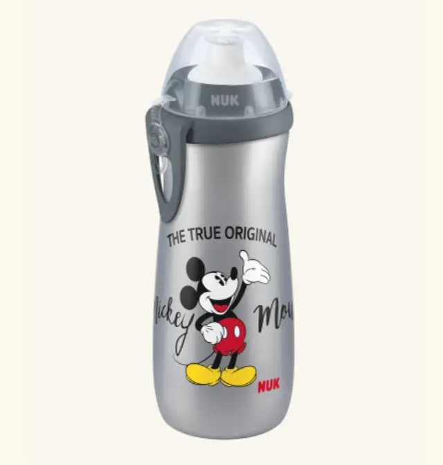 Nuk First Choice Sports Cup 36m+ Disney Minnie Mouse Παγουράκι με Καπάκι Push Pull Από Σιλικόνη Disney Minnie Mouse γκρι, 450ml