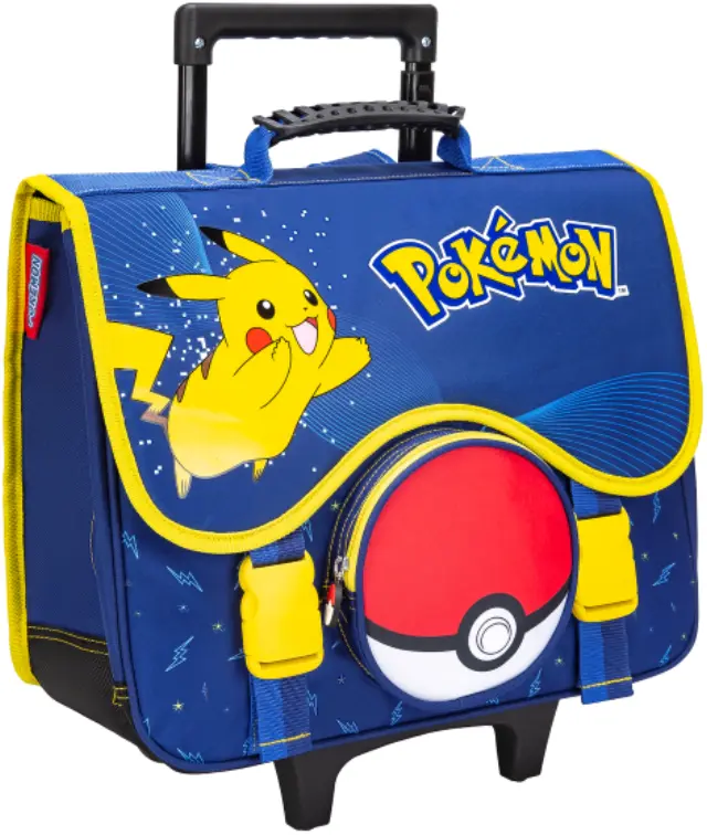 LaPlumeDoree POKEMON - Pikachu Τσάντα Τρόλεϊ Νηπίου/Δημοτικού – 3 Θήκες + 1 Τσέπη BackPack ’40x41x16cm’ (226POE203ARS)