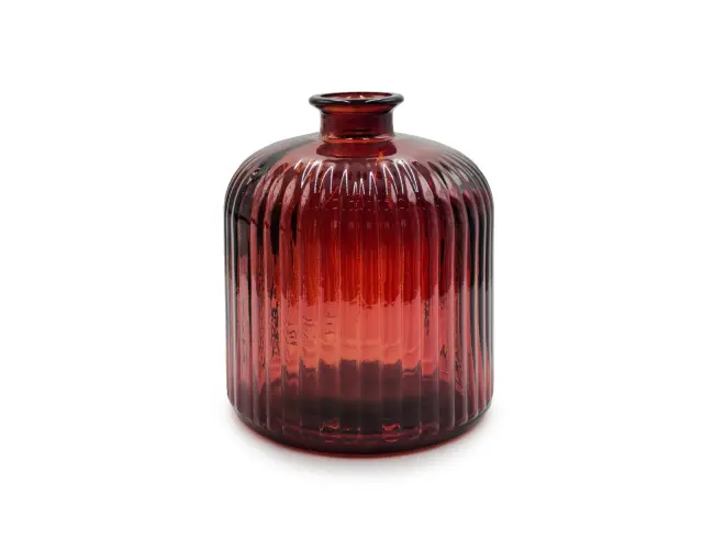 Διακοσμητικό Βάζο Glass Drops Daroca Stripe (4863DB738) Από ανακυκλωμένο γυαλί, Χωρητικότητας 1.95L, Διαστάσεων Ø 16 x Υ 18cm, Terracota 4863DB738 2