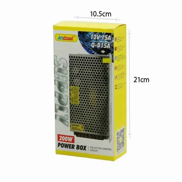 Andowl Τροφοδοτικό LED Ισχύος 200W με Τάση Εξόδου 12V Q-D15A - Power Box 0751081 2